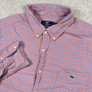 Vineyard Vines Mens 2XL Check Cotton Linen Classic‎ Fit Tucker Shirt